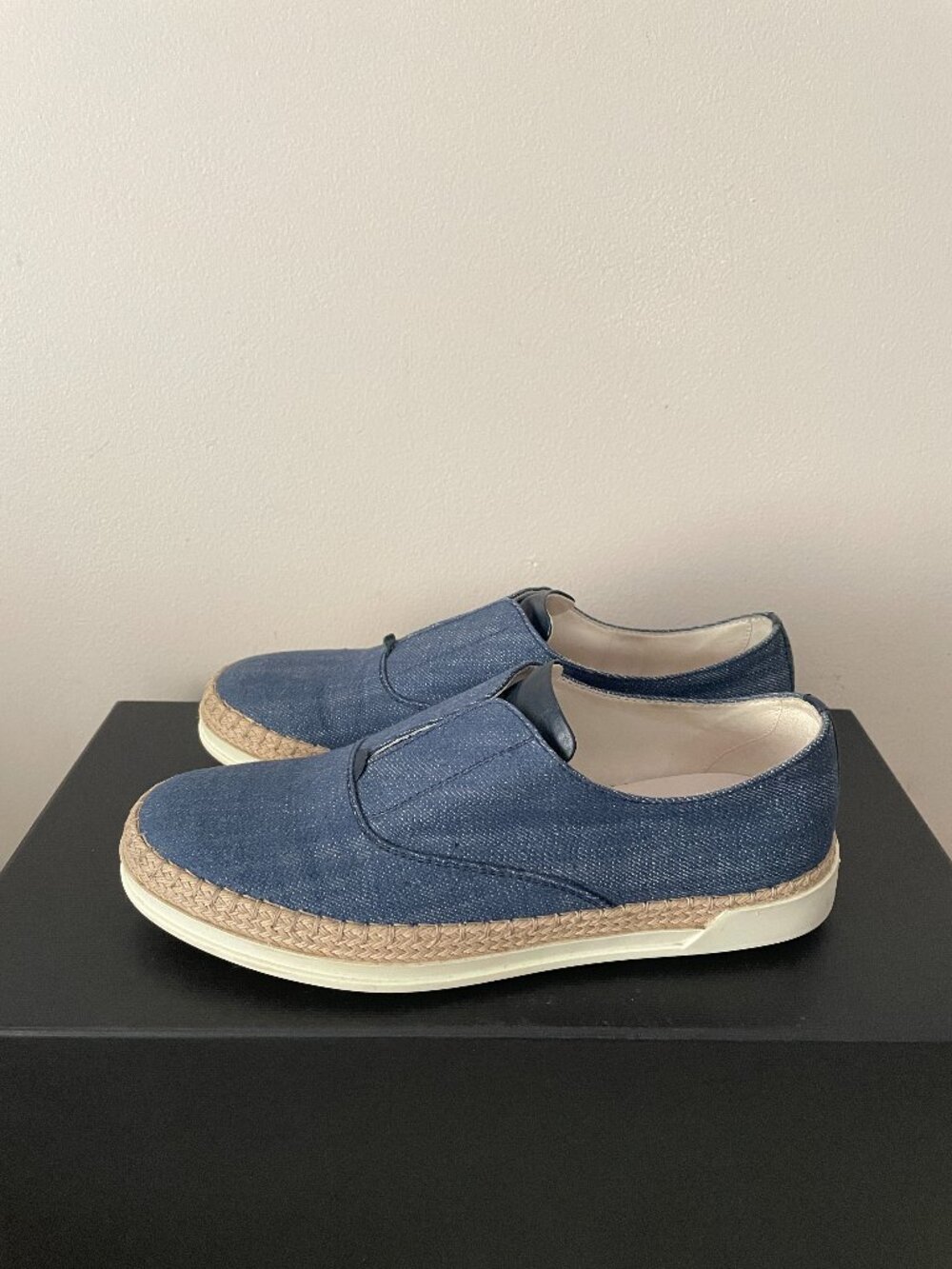 TOD'S Denim Espadrille Slip On Sneakers